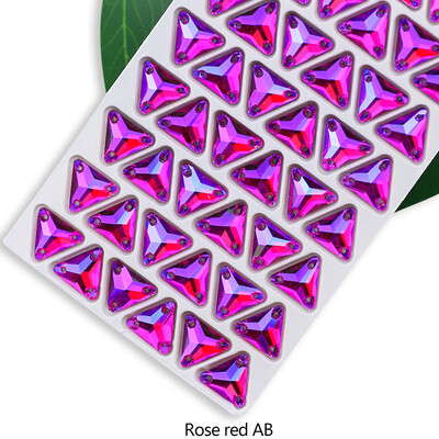 QL Crystal Sew On Rhinestone Clear AB Crystal Glass Crystal Triangles lapos hátú varrógomb barkácsoláshoz Ruhatáska cipőkhöz