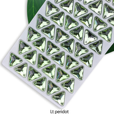 QL Crystal Sew On Rhinestone Clear AB Crystal Glass Crystal Triangles lapos hátú varrógomb barkácsoláshoz Ruhatáska cipőkhöz