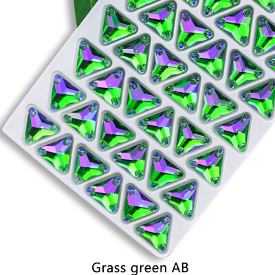 QL Crystal Sew On Rhinestone Clear AB Crystal Glass Crystal Triangles lapos hátú varrógomb barkácsoláshoz Ruhatáska cipőkhöz