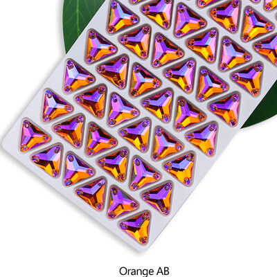 QL Crystal Sew On Rhinestone Clear AB Crystal Glass Crystal Triangles lapos hátú varrógomb barkácsoláshoz Ruhatáska cipőkhöz