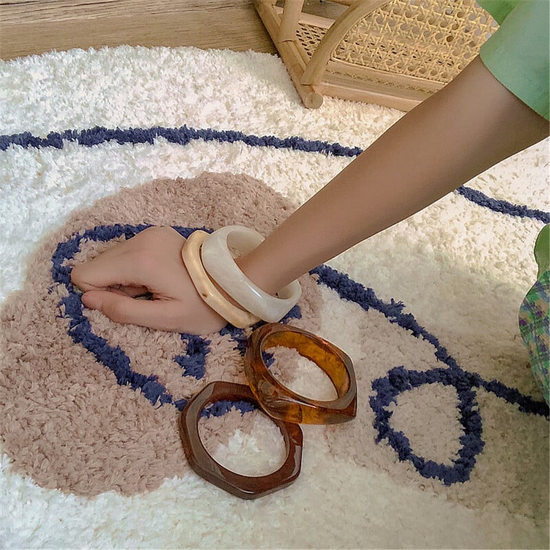 2022. Vintage punk šarena velika narukvica od debele smole, akrilna geometrijska kvadratna narukvica s nepravilnim trokutom za ženski nakit