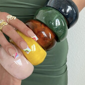 Vintage manžetne privjesci od smole narukvice za žene Modni nakit Akrilne široke nepravilne geometrijske narukvice za zabave za djevojčice