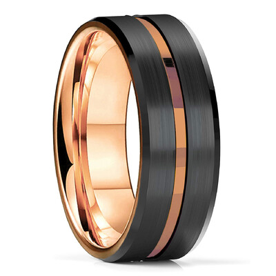 Modni 8 mm muški crni volfram vjenčani prsten s keltskim zmajem s umetnutim zelenim cirkonom Punk muški prsten od nehrđajućeg čelika i zelenih ugljičnih vlakana