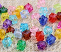 10 mm ručno rađene perle s kvadratnim dijamantnim perlama, pletene perle punog neba, prozirne kvadratne perle, tkane akrilne perle, slobodne perle