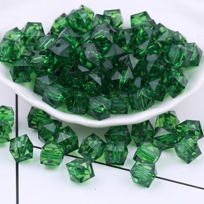 10 mm ručno rađene perle s kvadratnim dijamantnim perlama, pletene perle punog neba, prozirne kvadratne perle, tkane akrilne perle, slobodne perle