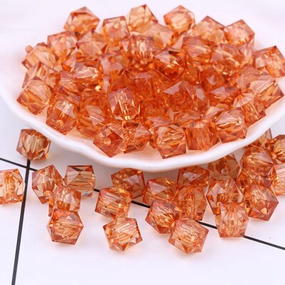 10 mm ručno rađene perle s kvadratnim dijamantnim perlama, pletene perle punog neba, prozirne kvadratne perle, tkane akrilne perle, slobodne perle