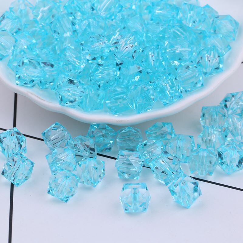 10 mm ručno rađene perle s kvadratnim dijamantnim perlama, pletene perle punog neba, prozirne kvadratne perle, tkane akrilne perle, slobodne perle