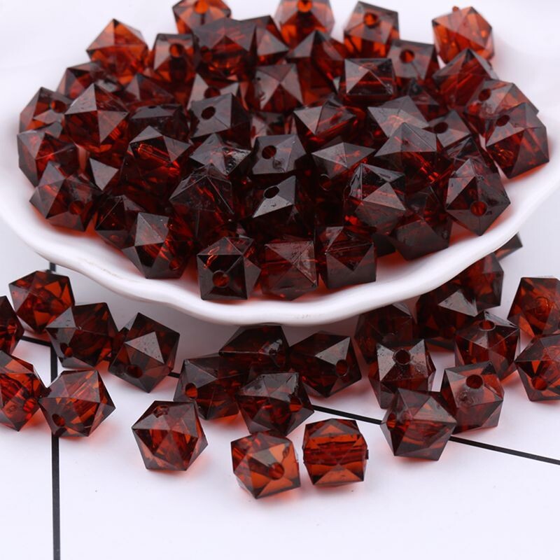 10 mm ručno rađene perle s kvadratnim dijamantnim perlama, pletene perle punog neba, prozirne kvadratne perle, tkane akrilne perle, slobodne perle