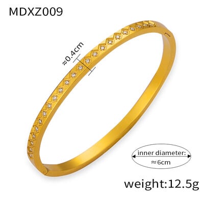 Intarziás cirkon rozsdamentes acél karkötő karkötők női arany minimalista egyszerű kerek karkötők női luxus ékszerek