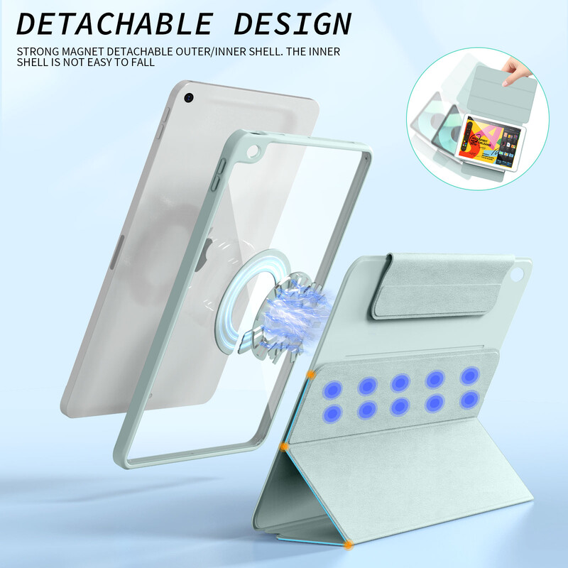 RBP iPad 10 10.9 2022 Pro 11 12.9 mágneses tok, iPad Air45 10.9 levehető hátlap, iPad 10.2 7/8/9th Mini6 tok