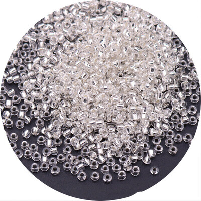 Aukštos kokybės 2/3/4 mm sudrėkintas sidabrinis stiklinis ryžių karoliukai palaidi karoliukai siuvinėjimas „pasidaryk pats“ karoliukų iškalimo medžiaga Naminiai papuošalų priedai