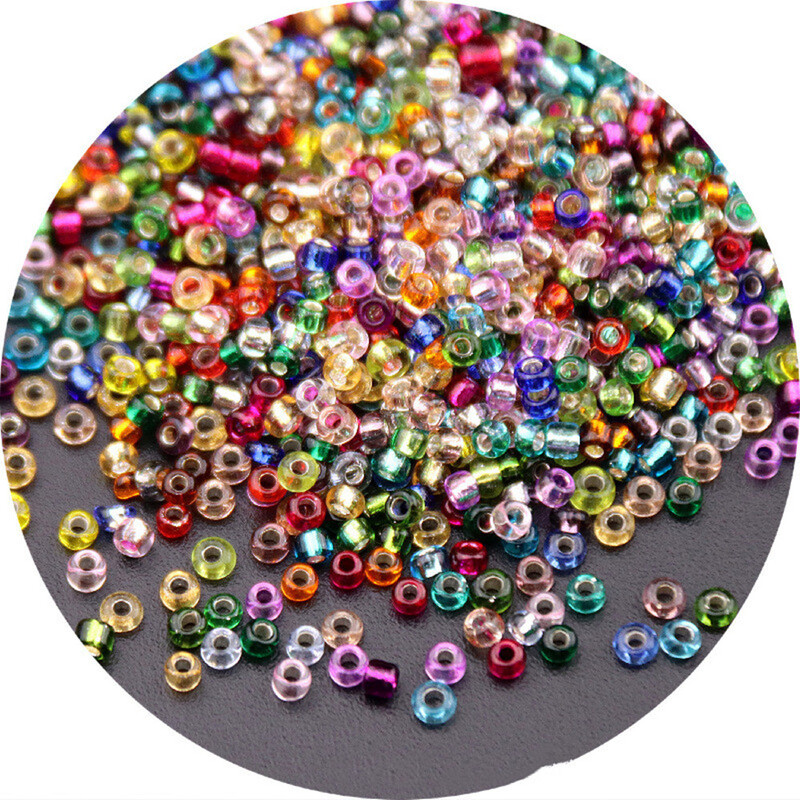 Aukštos kokybės 2/3/4 mm sudrėkintas sidabrinis stiklinis ryžių karoliukai palaidi karoliukai siuvinėjimas „pasidaryk pats“ karoliukų iškalimo medžiaga Naminiai papuošalų priedai