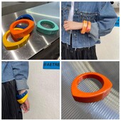 Divat-geometria szabálytalan színes gyanta akril mandzsetta karkötők nőknek Dopamin széles vastag karkötők bájos parti kézi ékszerek