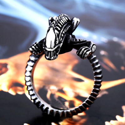 Beier nerūdijančio plieno 3D Alien Predator Finger Aukso spalvos žiedai vyrams Gotikinio stiliaus filmas Unikalus Karštas Parduodamas Juwerly Gift BR8-358