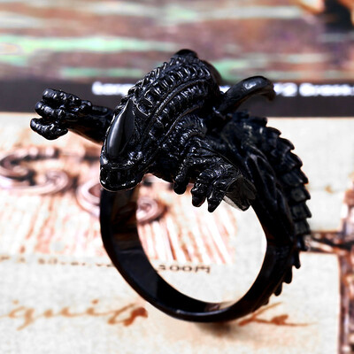 Beier nerūdijančio plieno 3D Alien Predator Finger Aukso spalvos žiedai vyrams Gotikinio stiliaus filmas Unikalus Karštas Parduodamas Juwerly Gift BR8-358