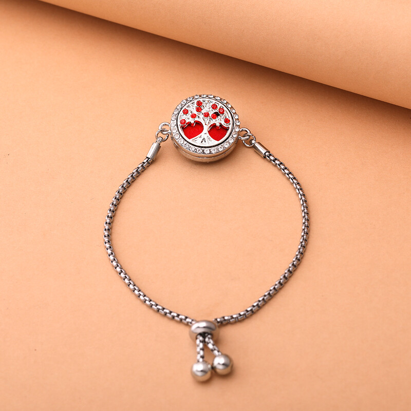 Cirkon u boji, narukvica za aromaterapiju Drvo života, podesivi raspršivač eteričnog ulja, medaljon za parfem, narukvica, modni ženski nakit