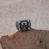 Vintage férfi rozsdamentes acél rózsa koponya gyűrűk férfiaknak gótikus punk hip hop motoros parti Halloween ékszerek férj születésnapi ajándék