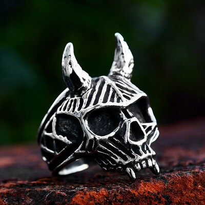 Vintage férfi rozsdamentes acél rózsa koponya gyűrűk férfiaknak gótikus punk hip hop motoros parti Halloween ékszerek férj születésnapi ajándék