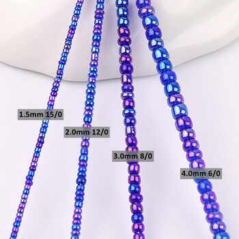 1,5mm 2mm 3mm 4mm Spacer Glass Seed Beads AB Πολύχρωμη τσέχικη γυάλινη σπόρος για χειροποίητα κοσμήματα DIY Κατασκευή ενδυμάτων Ραπτική χάντρα