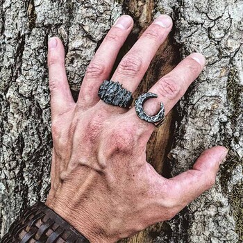 Ρετρό γοτθικό ανδρικό δαχτυλίδι Calvarium Moon Ring Ανδρική μοτοσυκλέτα Γοτθικό ανοξείδωτο ατσάλι Ποδηλάτης κοσμήματα μοτοσικλέτας αποκριάτικο δώρο