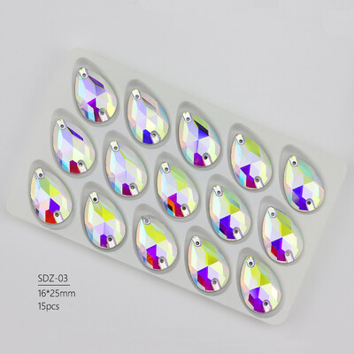 Všetky veľkosti Drop Sew on Rhinestone Crystal Ab Color Glas Sewing 3230 Pear Flatback Sew on Stone Glass Sewing for Bridal Dress