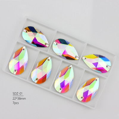 Všetky veľkosti Drop Sew on Rhinestone Crystal Ab Color Glas Sewing 3230 Pear Flatback Sew on Stone Glass Sewing for Bridal Dress