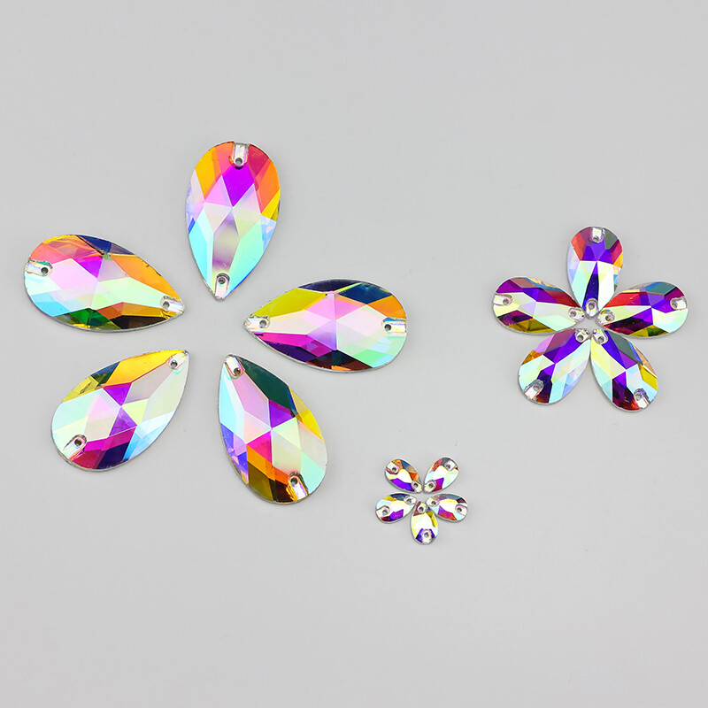 Všetky veľkosti Drop Sew on Rhinestone Crystal Ab Color Glas Sewing 3230 Pear Flatback Sew on Stone Glass Sewing for Bridal Dress