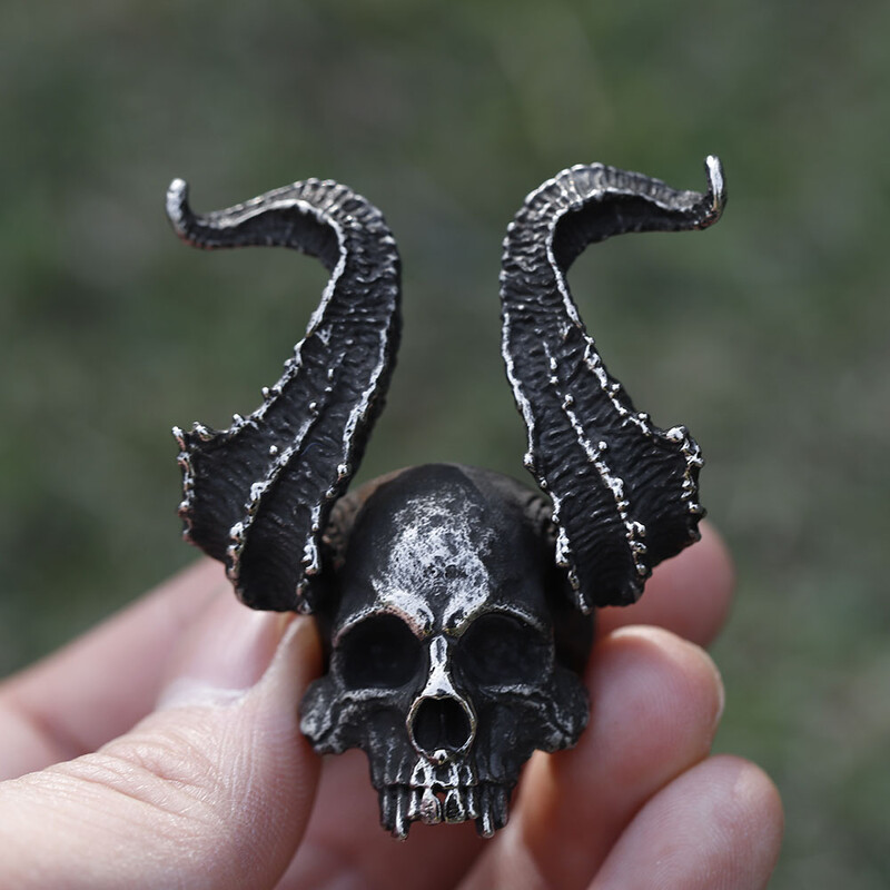 NOVÉ pánske prstene z nehrdzavejúcej ocele 316L, prsteň s lebkou, rohatý Satan, diabolský prsteň pre tínedžerov, gothic punk, šperky, darčeky, dropshipping