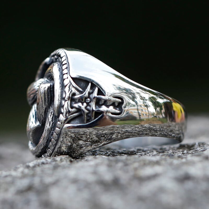 Pánsky prsteň z nehrdzavejúcej ocele 316L z roku 2023, amulet, kladivo, punkový vikingský prsteň pre mužov, elegantný halloweensky šperky, doprava zdarma