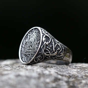 2023 НОВИ Мъжки пръстени от неръждаема стомана 316L Vintage Nordic Ethnic Belief Odin Viking Rune Ring Amulet бижута безплатна доставка