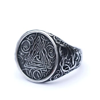 2023 НОВИ Мъжки пръстени от неръждаема стомана 316L Vintage Nordic Ethnic Belief Odin Viking Rune Ring Amulet бижута безплатна доставка