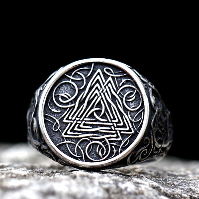 2023 m. NAUJI Vyriški 316 l nerūdijančio plieno žiedai Vintage Šiaurės šalių etninis tikėjimas Odin Viking Rune Ring Amulet papuošalai nemokamas pristatymas