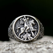 2023. gada vīriešu 316 l nerūsējošā tērauda gredzens Īpaša dizaina bruņinieku modes gredzens vīriešiem Eleganta iedomātā Helovīna rotaslieta bezmaksas piegāde