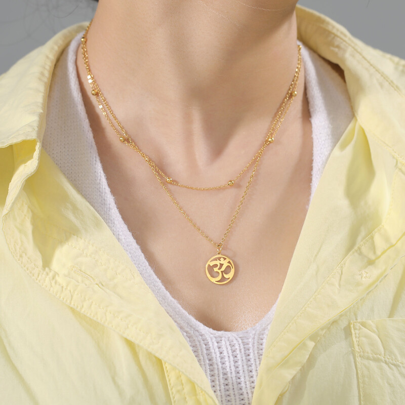 Unift Buddhism Hindu Yoga Om Aum Ogrlica za muškarce Žene Nadnaravni talisman Amulet Nakit od nehrđajućeg čelika Shiva dodaci