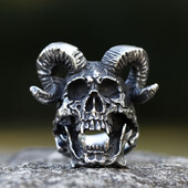2023 ÚJ Férfi 316 literes rozsdamentes acél gyűrűk Gothic Punk Satanic Devil Skull Ring Vintage Steam punk ékszerek Ajándékok ingyenes szállítás