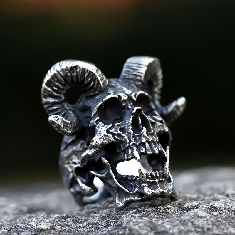 2023 ÚJ Férfi 316 literes rozsdamentes acél gyűrűk Gothic Punk Satanic Devil Skull Ring Vintage Steam punk ékszerek Ajándékok ingyenes szállítás