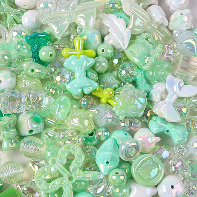 UV bevonatú vegyes stílusú átlátszó akril gyöngyök színes masni virág medve gyöngyök ékszerkészítéshez nyaklánc kézműves barkács kiegészítők