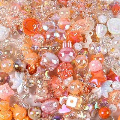 UV bevonatú vegyes stílusú átlátszó akril gyöngyök színes masni virág medve gyöngyök ékszerkészítéshez nyaklánc kézműves barkács kiegészítők