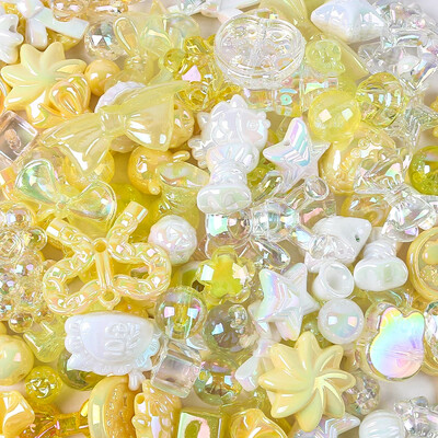 UV bevonatú vegyes stílusú átlátszó akril gyöngyök színes masni virág medve gyöngyök ékszerkészítéshez nyaklánc kézműves barkács kiegészítők