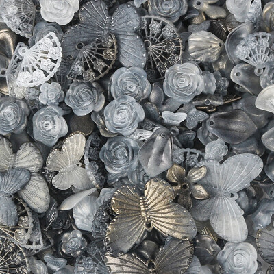 Akrilo mišrūs karoliukai matiniai lapai gėlės drugelių karoliukai papuošalai radiniai Apyrankės „pasidaryk pats“ apyrankės tarpinės karoliukai papuošalų kūrimas