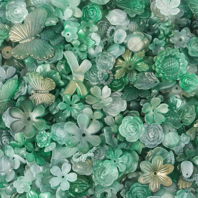 Akrilo mišrūs karoliukai matiniai lapai gėlės drugelių karoliukai papuošalai radiniai Apyrankės „pasidaryk pats“ apyrankės tarpinės karoliukai papuošalų kūrimas