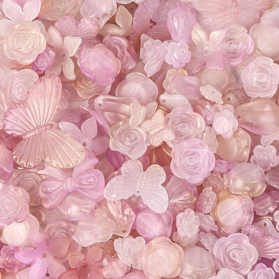 Akrilo mišrūs karoliukai matiniai lapai gėlės drugelių karoliukai papuošalai radiniai Apyrankės „pasidaryk pats“ apyrankės tarpinės karoliukai papuošalų kūrimas