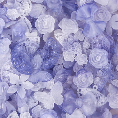 Akrilo mišrūs karoliukai matiniai lapai gėlės drugelių karoliukai papuošalai radiniai Apyrankės „pasidaryk pats“ apyrankės tarpinės karoliukai papuošalų kūrimas