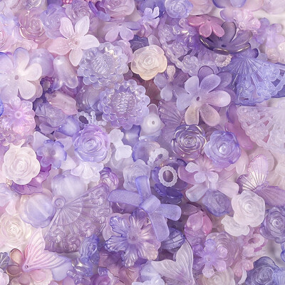 Akrilo mišrūs karoliukai matiniai lapai gėlės drugelių karoliukai papuošalai radiniai Apyrankės „pasidaryk pats“ apyrankės tarpinės karoliukai papuošalų kūrimas