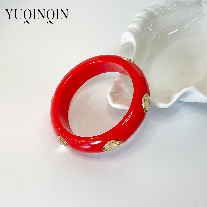 Nove moderne narukvice od crvene smole za žene, slatka narukvica s geometrijskim kvadratnim dizajnom, narukvica s šarmom za djevojke, modni nakit za vjenčanja