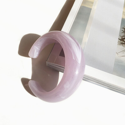 UJBOX Χονδρική 12 Χρώματα Κοσμήματα καρπού Μικρού μεγέθους 54mm Ακρυλική Ρητίνη Χονδροειδή Ανοιγόμενα βραχιόλια για Γυναικεία