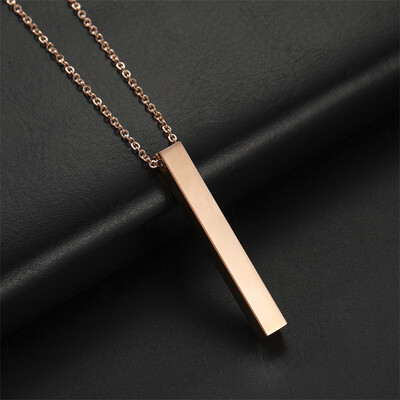 Divat téglalap medál nyaklánc férfi gallér Divatos rozsdamentes acél kubai lánc nyaklánc férfiaknak ékszerek ajándék gallér hombre