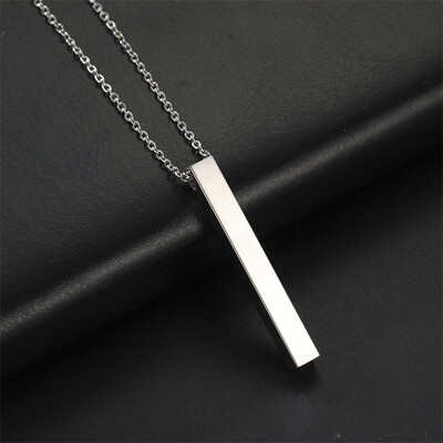 Divat téglalap medál nyaklánc férfi gallér Divatos rozsdamentes acél kubai lánc nyaklánc férfiaknak ékszerek ajándék gallér hombre