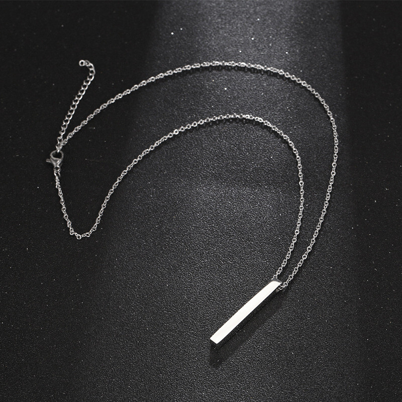 Divat téglalap medál nyaklánc férfi gallér Divatos rozsdamentes acél kubai lánc nyaklánc férfiaknak ékszerek ajándék gallér hombre