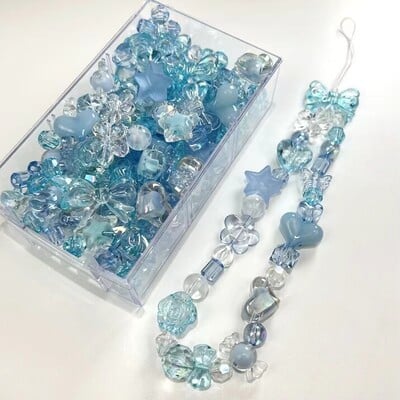 50G/100G Radomly Mixing Style Jarná farba Akrylové korálky na výrobu náramkov, šperkov, DIY doplnkov, roztomilé barokové puzzle z plastu